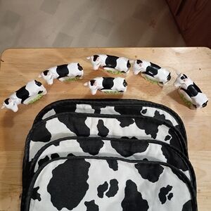 Cow Print Kitchen Linen Set with Napkin Holders